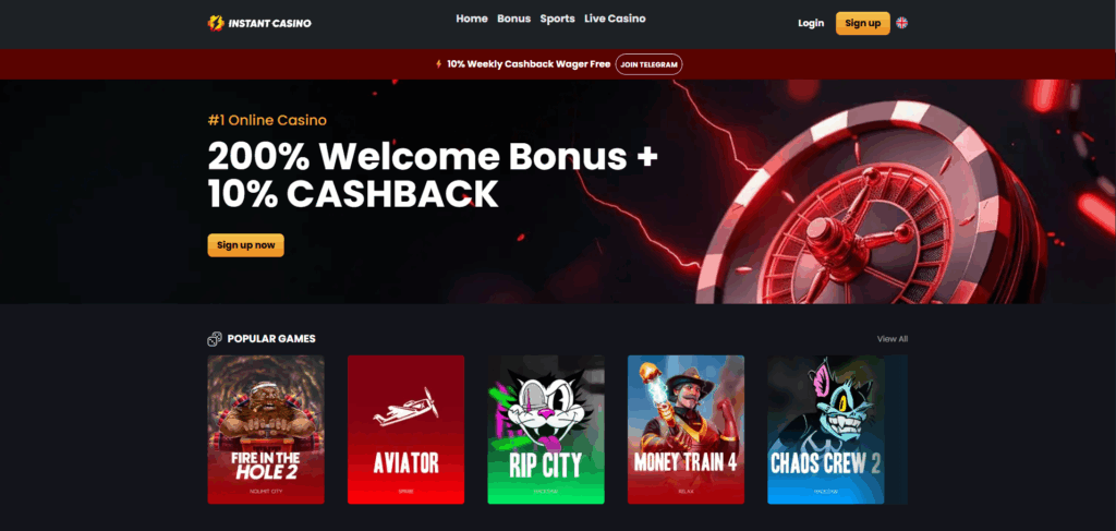 instant casino Gameplay
