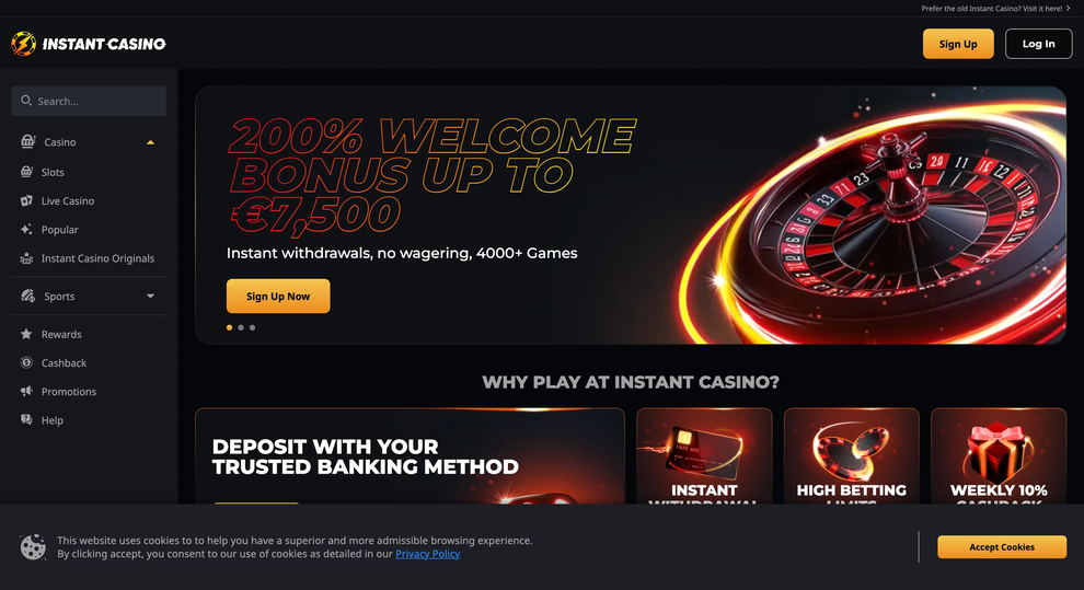instant casino Gameplay